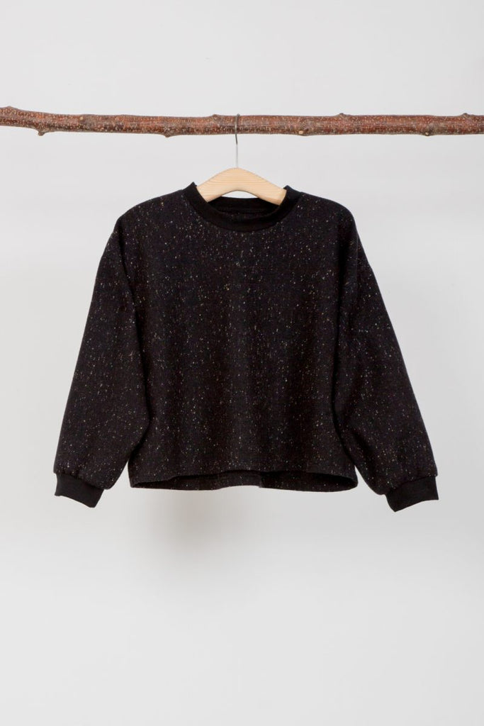 Black Tweed Sweatshirt