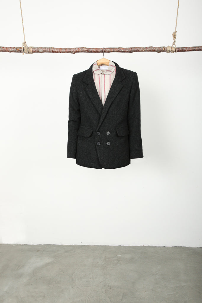 black herringbone tweed jacket