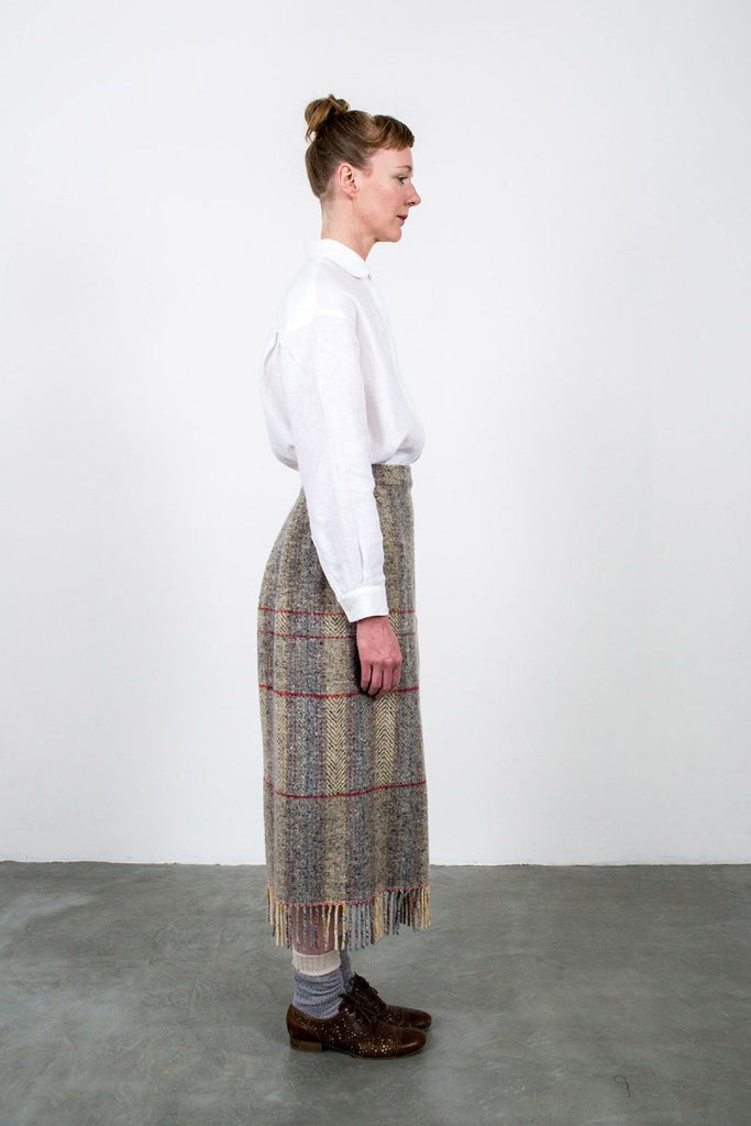 classic weave skirt - grey